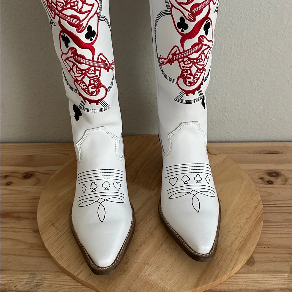 Dingo Womens Ace Of Spades Stacked Heel Cowboy Boots - Picture 6 of 9